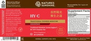 Nature's Sunshine HY-C TCM Label