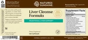 Nature's Sunshine liver cleanse formula label