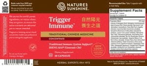 Etiqueta de Nature's Sunshine Trigger Immune TCM