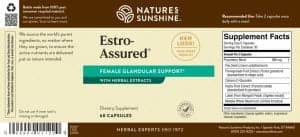 Nature's Sunshine Estro-Assured Label