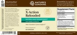 Etiqueta X-Action de Nature's Sunshine para hombres