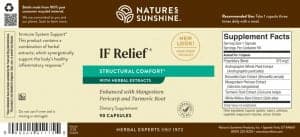 Nature's Sunshine IF Relief Label