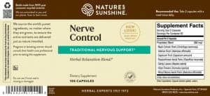 Nature's Sunshine Nerve Control Label