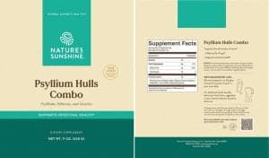 Nature's Sunshine Psyllium Hulls Combo Label