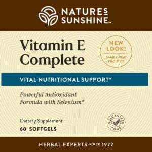 Nature's Sunshine VITAMIN E COMPLETE (WITH SELENIUM) Label