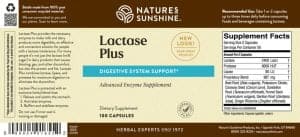 Etiqueta de Nature's Sunshine Lactase Plus