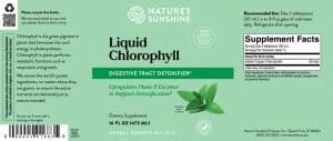 Nature's Sunshine Liquid Chlorophyll 16oz Label