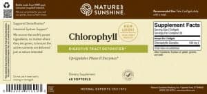 Nature's Sunshine Chloropyll Label