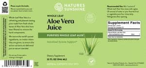 Nature's Sunshine Whole Leaf Aloe Vera Label