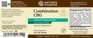 Etiqueta de Nature's Sunshine Combination CBG