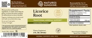 Nature's Sunshine Licorice Root Extract Label
