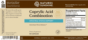 Etiqueta de la combinación de ácido caprílico de Nature's Sunshine