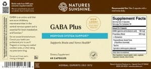 Nature's Sunshine GABA plus label