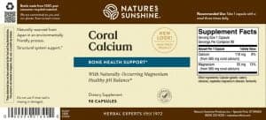 Nature's Sunshine Coral Calcium Label