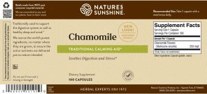 Nature's Sunshine Chamomile Label
