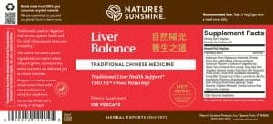 Etiqueta Nature's Sunshine Liver Balance