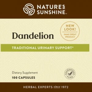 Nature's Sunshine Dandelion Label