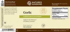 Nature's Sunshine garlic label