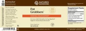 Etiqueta Nature's Sunshine Fat Grabbers