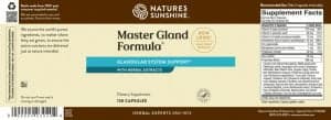 Etiqueta de Nature's Sunshine Master Gland Formula