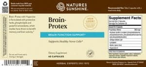 Nature's Sunshine Brain Protex Label