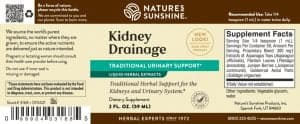 Nature's Sunshine Kidney Drainage Label