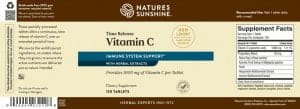 Etiqueta de Nature's Sunshine Vitamin C Time Release