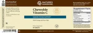 Chewable Vitamin C Label