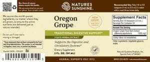 Nature's Sunshine Oregon Grape Label