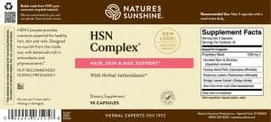 Nature's Sunshine HSN Complex Label