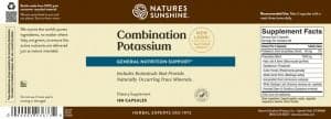 Etiqueta de Nature's Sunshine Combination Potassium