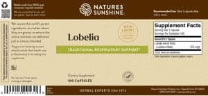 Etiqueta de Nature's Sunshine Lobelia