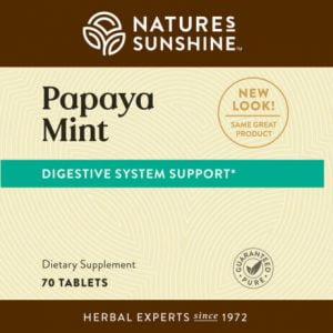 Nature's Sunshine Papaya Mint Label