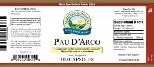 Nature's Sunshine Pau D'Arco Label