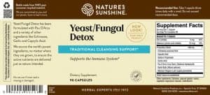 Etiqueta de Nature's Sunshine Yeast Fungal Detox