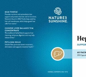 Nature's Sunshine Hepatic System Label