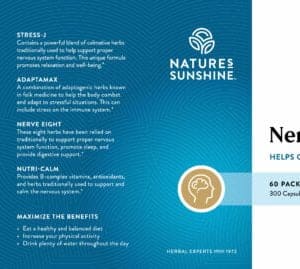 Nature's Sunshine Nervous System Label