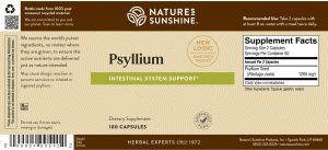 Nature's Sunshine Psyllium Label