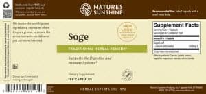 Nature's Sunshine Sage Label