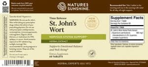 Nature's Sunshine St. Johns Wort Label