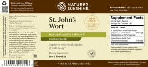 Nature's Sunshine St. Johns Wort Label