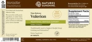 Nature's Sunshine Valerian Label
