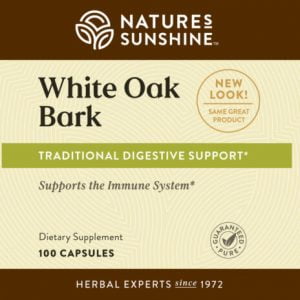 Nature's Sunshine White Oak Bark Label