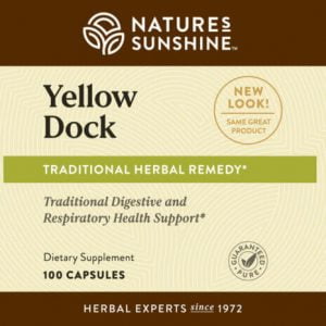 Nature's Sunshine Yellow Dock Label
