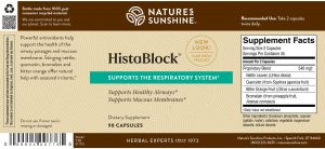 Nature's Sunshine HistaBlock Label