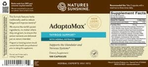 Nature's Sunshine AdaptaMax label