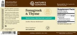 Nature's Sunshine Fenugreek and Thyme