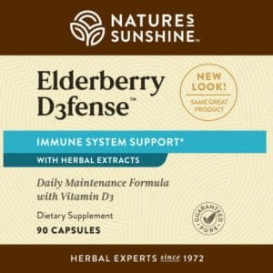 Etiqueta de Nature's Sunshine Elderberry D3fense