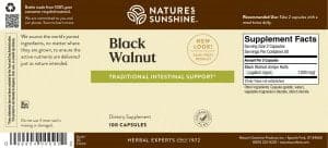 Nature's Sunshine Black Walnut Label