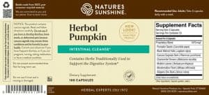 Nature's Sunshine Herbal Pumpkin Label